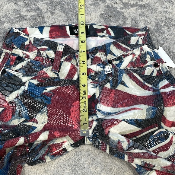NWT Hudson Juliette Refine Super Skinny Jeans Red White Blue Snakeskin Low Rise - Picture 10 of 14